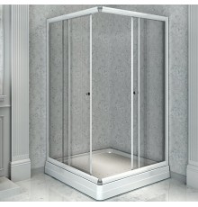 Душевой уголок Radomir 90x90 с поддоном профиль Белый стекло прозрачное