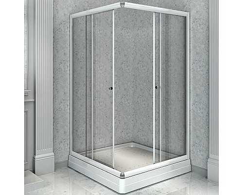 Душевой уголок Radomir 90x90 1-03-1-0-0-1180 с поддоном профиль Белый стекло прозрачное