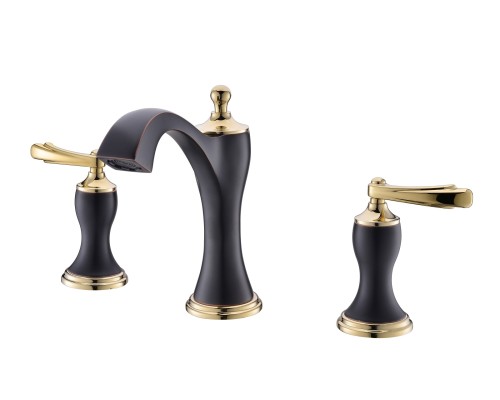 Смеситель для раковины врезной Timo Unari 7511/04F черный антик-золото