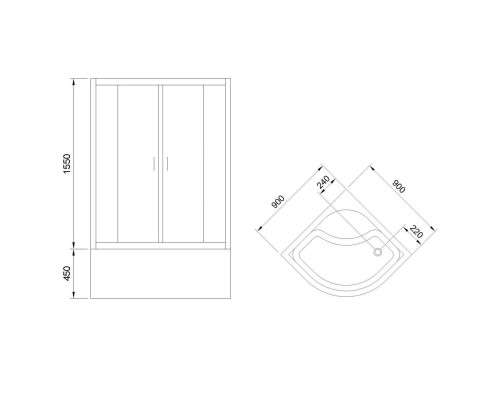 Душевой уголок Royal Bath BK 90х90 с поддоном профиль Белый стекло матовое