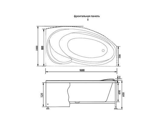 КАРКАС ДЛЯ ВАННЫ AQUANET SOFIA/JERSEY 00242139 170X90 L/R