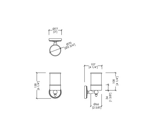 Стакан для зубных щеток Devon&Devon Dorothy DOR403BR Бронза Белый