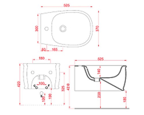 Биде Artceram Ateiler ATB001 01 00 подвесное Белое