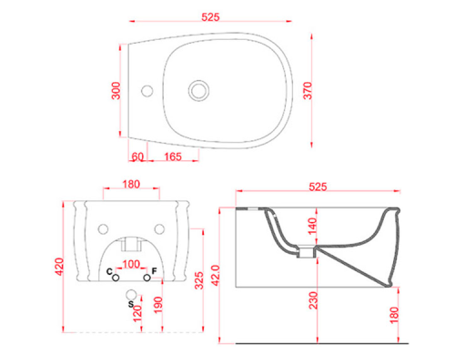 Биде Artceram Ateiler ATB001 01 00 подвесное Белое