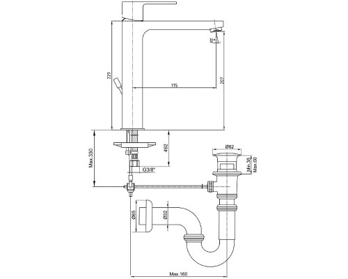 Смеситель для раковины E.C.A. Nita 102188048EX Хром