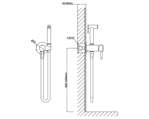 Гигиенический душ со смесителем Vincea VHFW-101MB Черный матовый