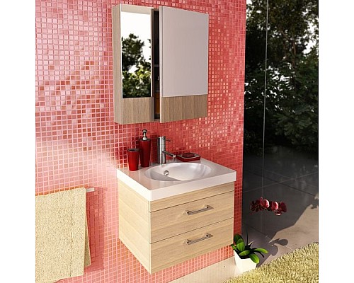 Зеркальный шкаф Comforty Ницца 60 00003120774 Сосна лоредо