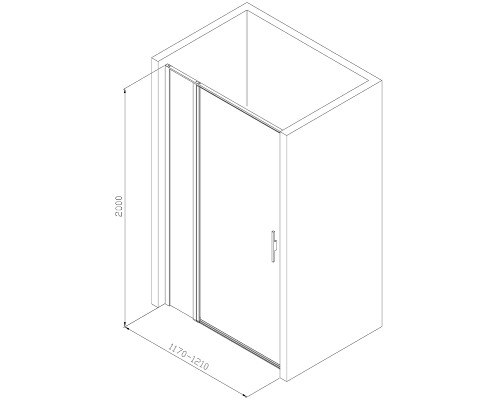 Душевая дверь Allen Brau Priority 120 3.31033.BBA профиль Черный браш стекло прозрачное