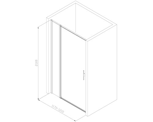 Душевая дверь Allen Brau Priority 120 3.31033.BBA профиль Черный браш стекло прозрачное