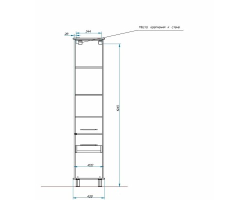 Шкаф пенал Эстет Bali Classic 42 L ФР-00002157 Белый