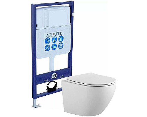 Комплект унитаза с инсталляцией Aquatek Set Aquatek Европа с сиденьем Микролифт