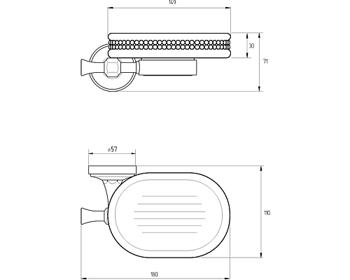 Мыльница Migliore Dubai 31248 Белый Хром
