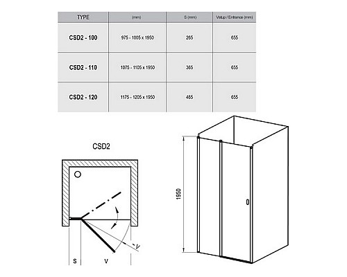 Душевая дверь Ravak Chrome 0QVACU00Z1 100 сатин прозрачный