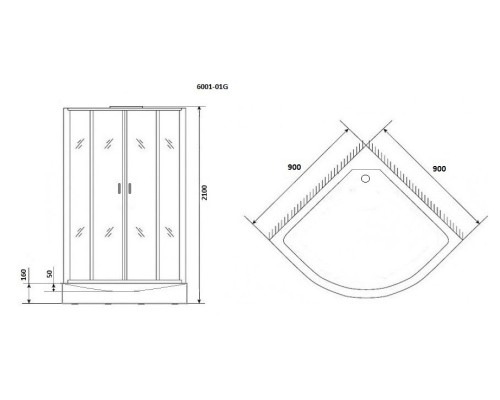 Душевая кабина Niagara Premium NG-6001-01G 90x90