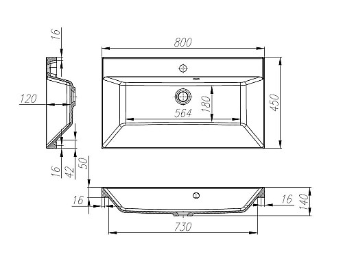 Раковина Art&Max AM-LAV-800-MR-FА Белая