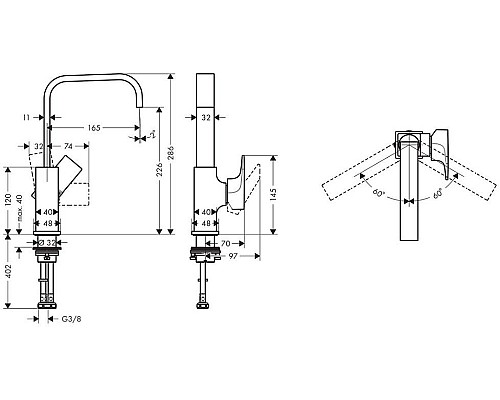 Смеситель для раковины Hansgrohe Metropol 32511000