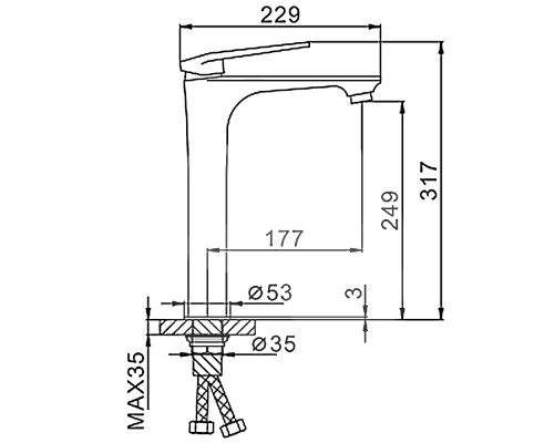 Смеситель для раковины Frap H52 F1052-54 Белый Хром