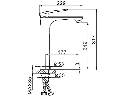 Смеситель для раковины Frap H52 F1052-54 Белый Хром