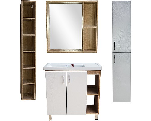 Тумба под раковину Bellezza Рона 80 R 4634113030508 Натуральный дуб Белая