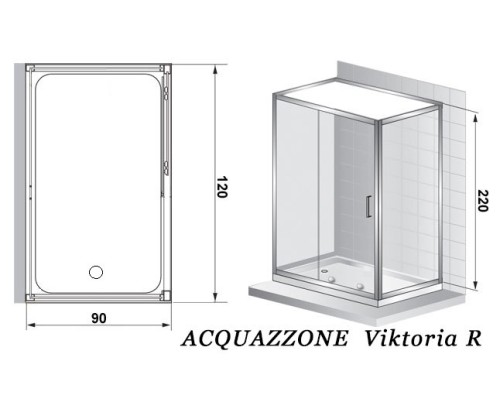 Душевая кабина Acquazzone Viktoria 120SL-R без пара