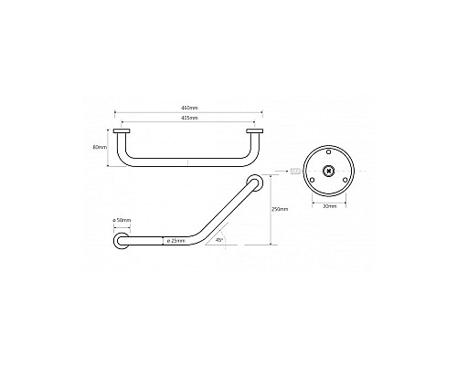 Поручень изогнутый Bemeta 102307022 460 мм