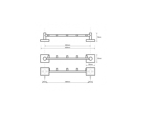 Держатель с 5 крючками Bemeta 132105112