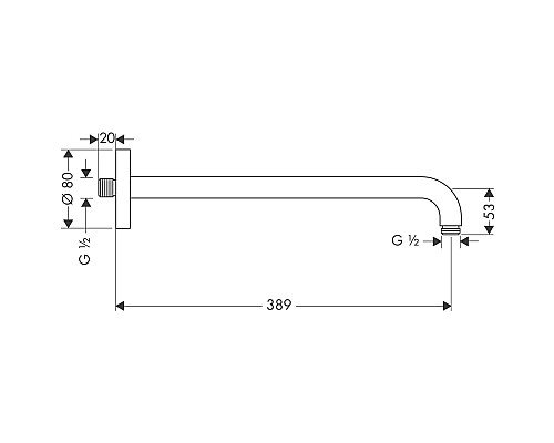 Кронштейн для верхнего душа Hansgrohe 27413670 Черный матовый