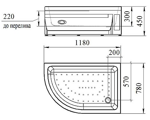 Акриловый поддон для душа Radomir 120x80x45 R 1-11-0-2-0-009 Белый