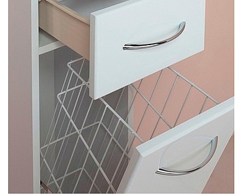 Шкаф пенал Onika Модерн 40.17 R 404010 с бельевой корзиной Белый