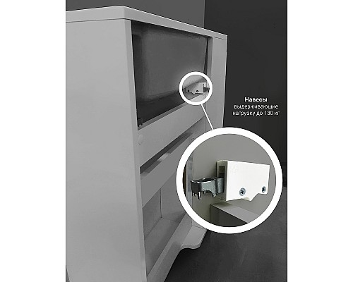 Тумба с раковиной 1MarKa Stretto 50П У94716 подвесная Белый глянец