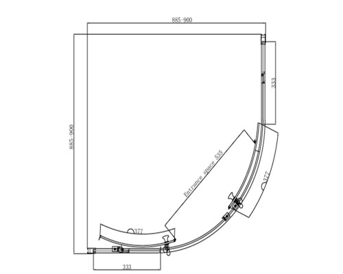 Душевой уголок Ambassador Kingston 90х90 114011104 профиль Хром стекло прозрачное