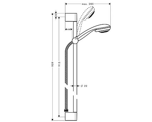 Душевой гарнитур Hansgrohe Crometta 85 Multi/Unica 27766000