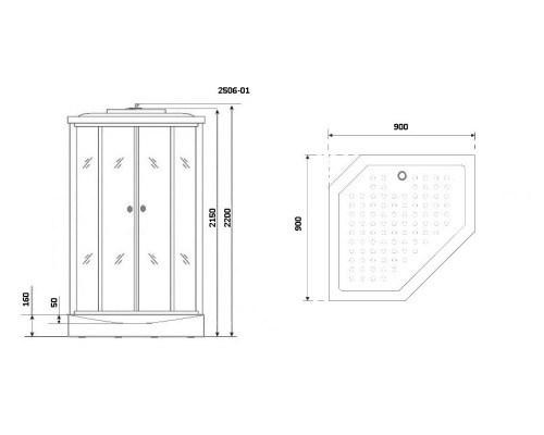Душевая кабина Niagara Standart + NG-2506-01 90x90