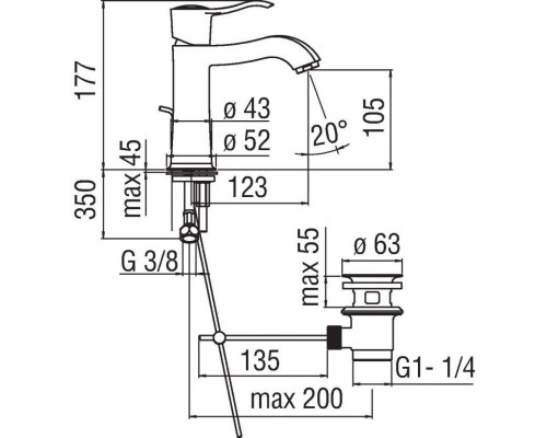 Смеситель для раковины Nobili Sofi SI98118/1BR Бронза