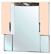 Зеркало со шкафом Bellezza Лагуна 105 4612118000078 с подсветкой Бежевое Белое