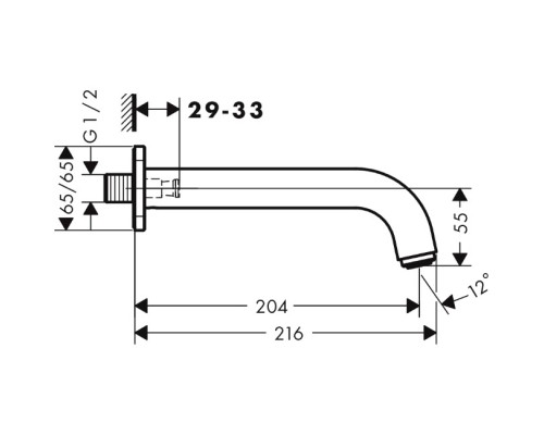 Излив для смесителя Hansgrohe Vernis Shape 71460000 Хром