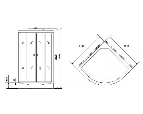 Душевая кабина Niagara Eco 80x80 NG-4503-14 без гидромассажа
