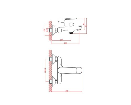 Смеситель для ванны Cron CN60521 Хром