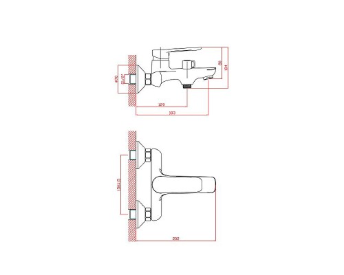 Смеситель для ванны Cron CN60521 Хром
