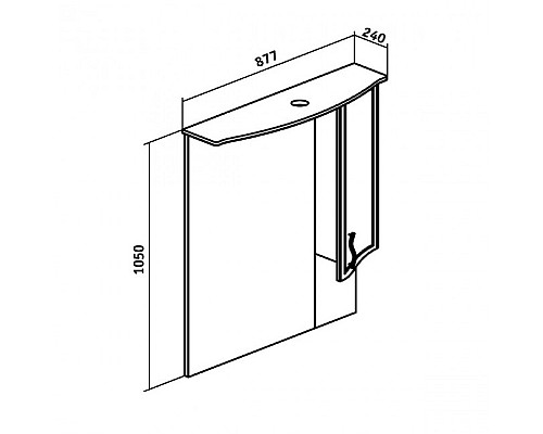 Зеркальный шкаф Runo Севилья 85 00000000595 правый