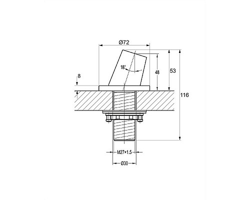 Переходник-держатель душевой лейки для ванны Omnires H14BL черный