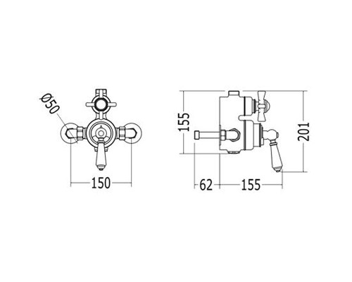 Смеситель для душа Devon&Devon MARM74CR с термостатом Хром