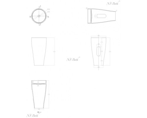 Раковина из искусственного камня NSBath NSF-45000G глянцевая