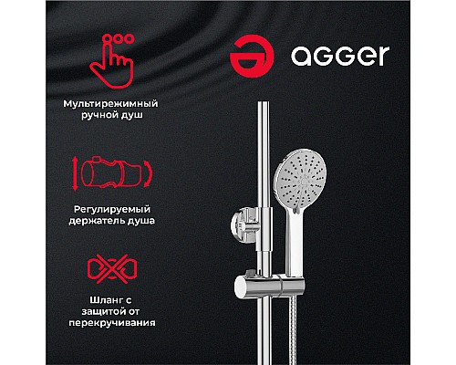 Душевая система Agger Thermo A2461100 Хром