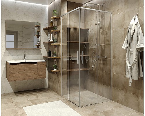 Душевой уголок Grossman Fly 90х90 GR-9090Fl профиль Хром стекло прозрачное