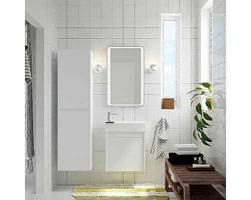 Тумба под раковину Art&Max Family-500-1D-SO-BL подвесная Белый глянец