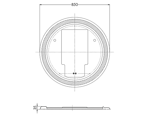 Зеркало Aquaton Анелло 85 1A260802AK010 с подсветкой с сенсорным выключателем и подогревом