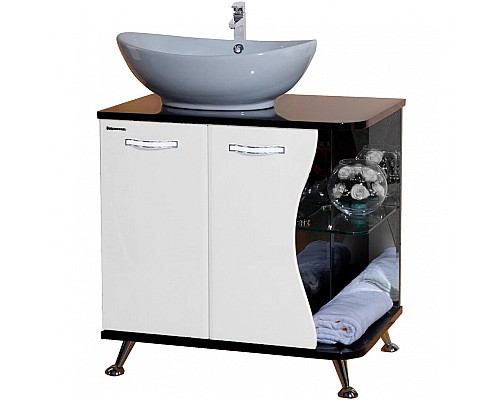 Тумба под раковину Bellezza Рио 70 L 4633611242260 Черная Белая
