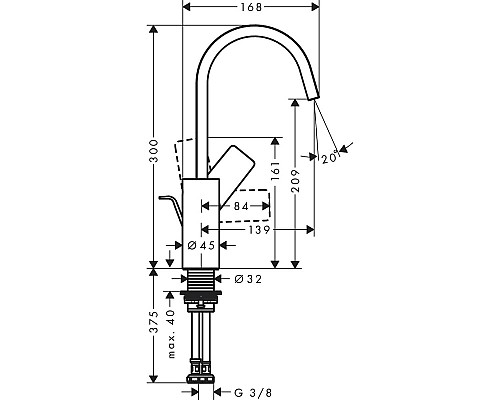 Смеситель для раковины Hansgrohe Vivenis 75030700 Белый матовый