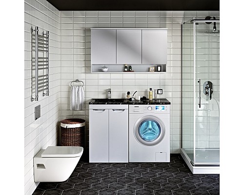 Тумба под раковину Runo ЛИРА 60 УТ000003443 черный мрамор, правое крыло